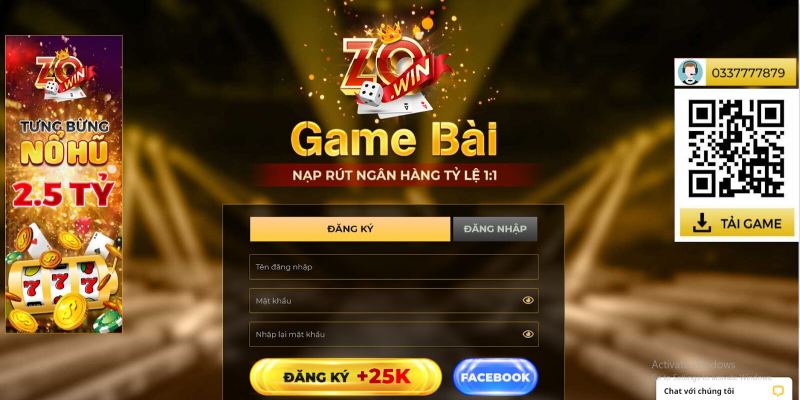 Hướng dẫn đăng ký chơi tại cổng game bài ZOWIN