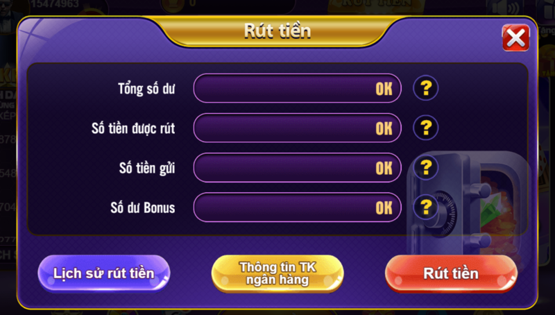 Quá trình rút tiền xử lý nhanh nhờ hệ thống thanh toán của 68 game bài