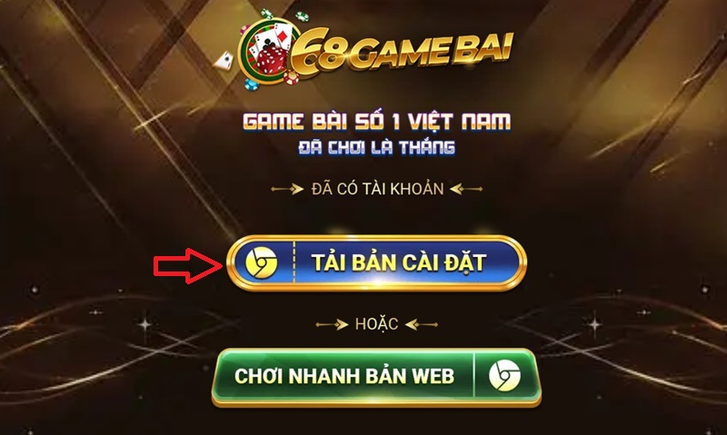 Hướng dẫn tải 68 game bài khi bị chặn bằng cách chọn tải bản cài đặt