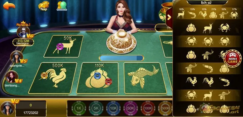 Tính năng hữu ích trong game bầu cua 